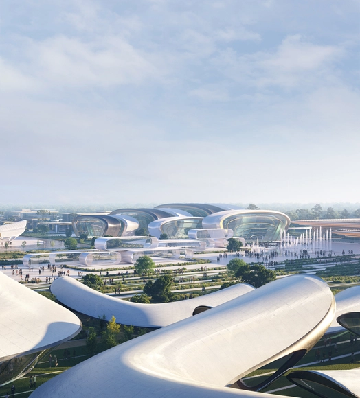 Zaha Hadid Architects divulga masterplan com pavilhões reutilizáveis para a Odesa Expo 2030 na Ucrânia - Imagem de Destaque