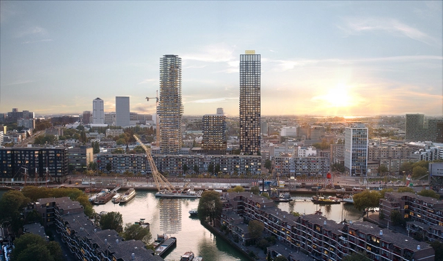 La Torre Baan diseñada por Powerhouse Company comienza a construirse en Rotterdam - Imagen Principal